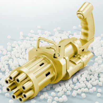 Электрический игрушечный пулемет для создания мыльных пузырей Gatling, Золотой