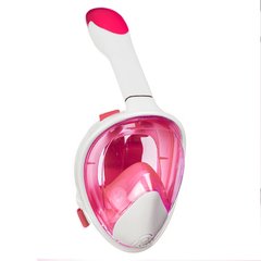 Полнолицевая маска для плавания, для снорклинга Aolais S/M бело-розовая
