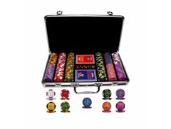 Профессиональный набор для игры в покер Monte Carlo Millions 300 номинальных фишек в кейсе