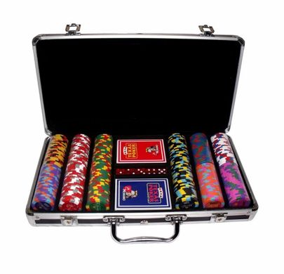 Профессиональный набор для игры в покер Monte Carlo Millions 300 номинальных фишек в кейсе