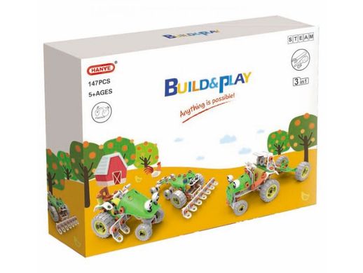 Конструктор детский Build&Play 3 в 1 Сельхозтехника 147 эл. (J-7744)