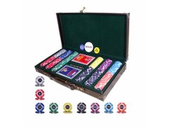 Элитный набор для игры в покер Alpha 300 керамических фишек в кожаном кейсе