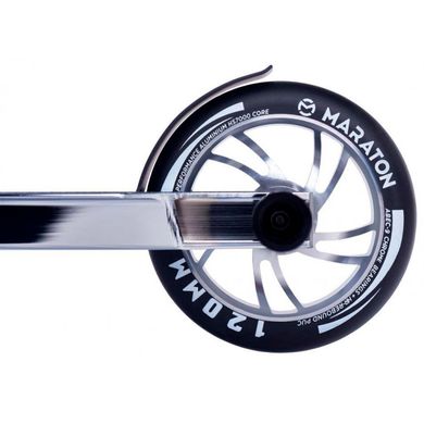 Трюковый самокат Maraton Chilli (Модель 2022 года с 120 мм колесами и пегами) Серебро металлик