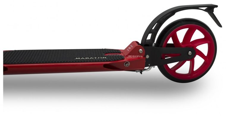 Двухколесный самокат Maraton Leader (Модель 2022 года с двумя амортизаторами и подножкой) Красный