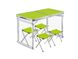 Усиленный раскладной стол + 4 стула для пикника и туризма Зеленый
