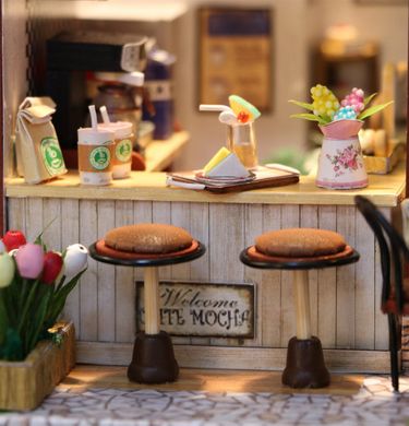 3D Румбокс Кафе "Coffee Time" Ляльковий Будиночок DIY DollHouse + захисний купол