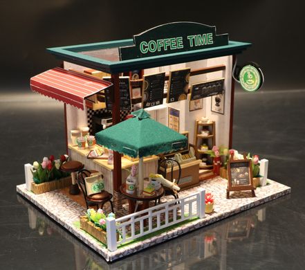 3D Румбокс Кафе "Coffee Time" Ляльковий Будиночок DIY DollHouse + захисний купол