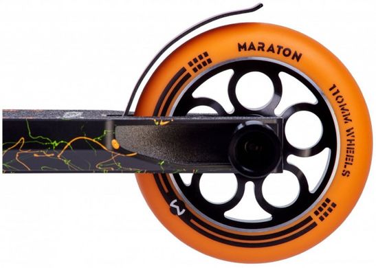 Трюковий самокат Maraton Champion з рульовою системою HIC + 2 пеги, Чорно-помаранчевий