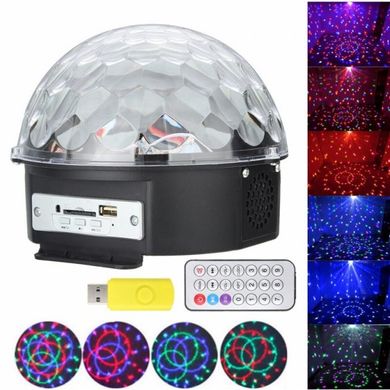 Диско шар светодиодный Bluetooth колонка MP3 LED проектор Crystall Magic ball light с пультом и флешкой Original