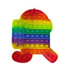 Антистресс сенсорная игрушка Pop It Большой Амонг Ас Бег (20х20 см) Радужный