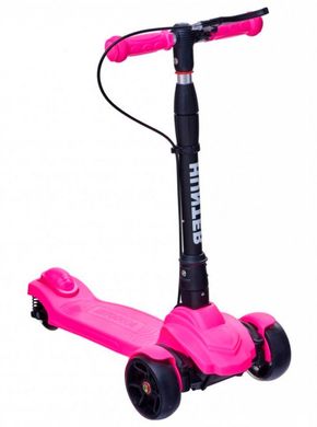 Дитячий триколісний самокат Maraton Hunter (колеса, що світяться) Рожевий