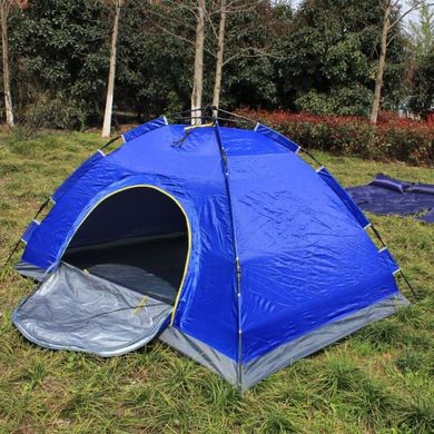 Палатка автоматическая 4-х местная туристическая 200х200 см, водонепроницаемая Синяя