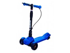 Дитячий триколісний самокат Maraton Hunter (світлі колеса) Синій