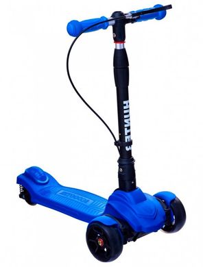 Детский трехколесный самокат Maraton Hunter (Модель 2022 года со светящимися колесами) Синий