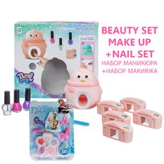 Детский набор косметики "Beauty Set" v2 Frozen Розовый (Набор для детского маникюра + набор для детского макияжа)