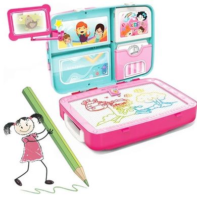 Детский обучающий набор для рисования Backpack packing 3in1 | Рюкзак для творчества с магнитной доской Розовый