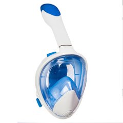Полнолицевая маска для плавания, для снорклинга Aolais S/M бело-синяя