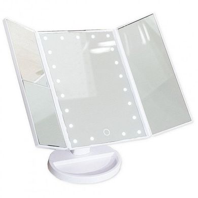 Потрійне дзеркало для макіяжу LED Mirror з підсвічуванням Біле