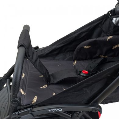 Прогулочная коляска Yoya 175A+ Premium Edition Feather Золотое перо рама черная, колеса черные