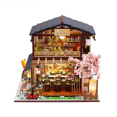 Кукольный 3D домик конструктор Румбокс Gibbon Sushi M2011 Домик суши
