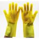 Силіконові рукавички для миття посуду жовті
