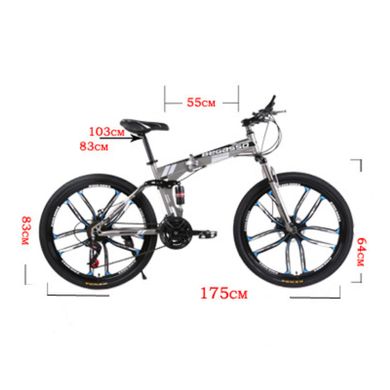 Велосипед складаний 26" BeGasso Soldier рама 17" чорно-червоний колір на зріст 155-185 см