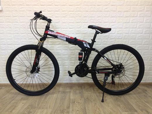 Велосипед складной 26" BeGasso Soldier рама 17" черно-красный цвет на рост 155-185 см