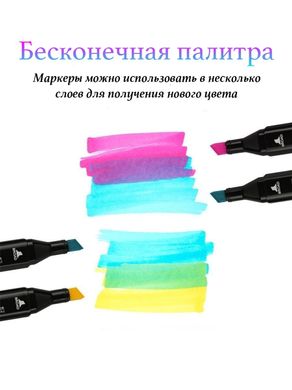 Набор маркеров для скетчинга и рисования TC 48 шт./уп. двусторонние профессиональные фломастеры для художников
