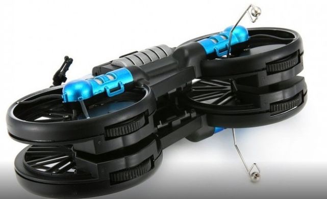 Дитячий квадрокоптер-трансформер дрон-мотоцикл із браслетом управління від руки QY Leap Speed ​​QY66D08 2 в 1 Синій