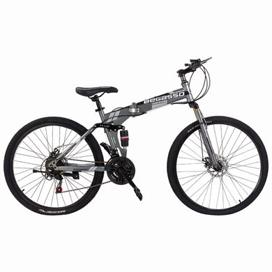 Велосипед складаний 26" BeGasso Soldier рама 17" сірий колір на зріст 155-185 см