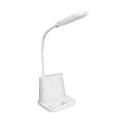 Світлодіодна бездротова лампа Desk Lamp із акумулятором Біла | USB + утримувач | 1200 Mah